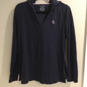 Lauren Ralph Lauren navy hood pullover size L